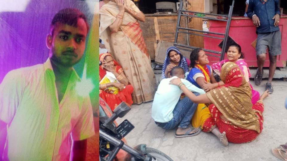 truck loaded with gravel overturned on bike rider in Raebareli young man died on spot