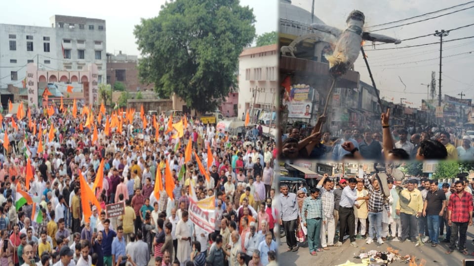 UP: Outrage everywhere over Pahalgam terror attack, massive protest by Hindu organisations in Muzaffarnagar