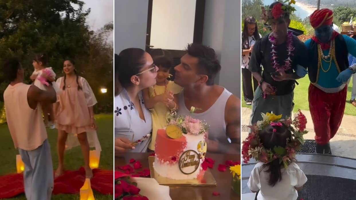 bipasha bashu daughter devi karan singh grover goa vacation monkeyversary video goes viral on social media