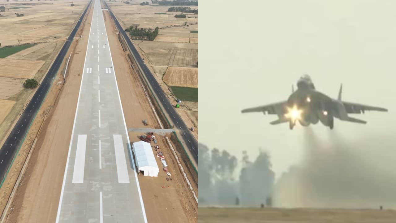 Fighter Jets Roar Over Ganga Expressway Indian Air Force Conducts Combat Drill in Shahjahanpur
