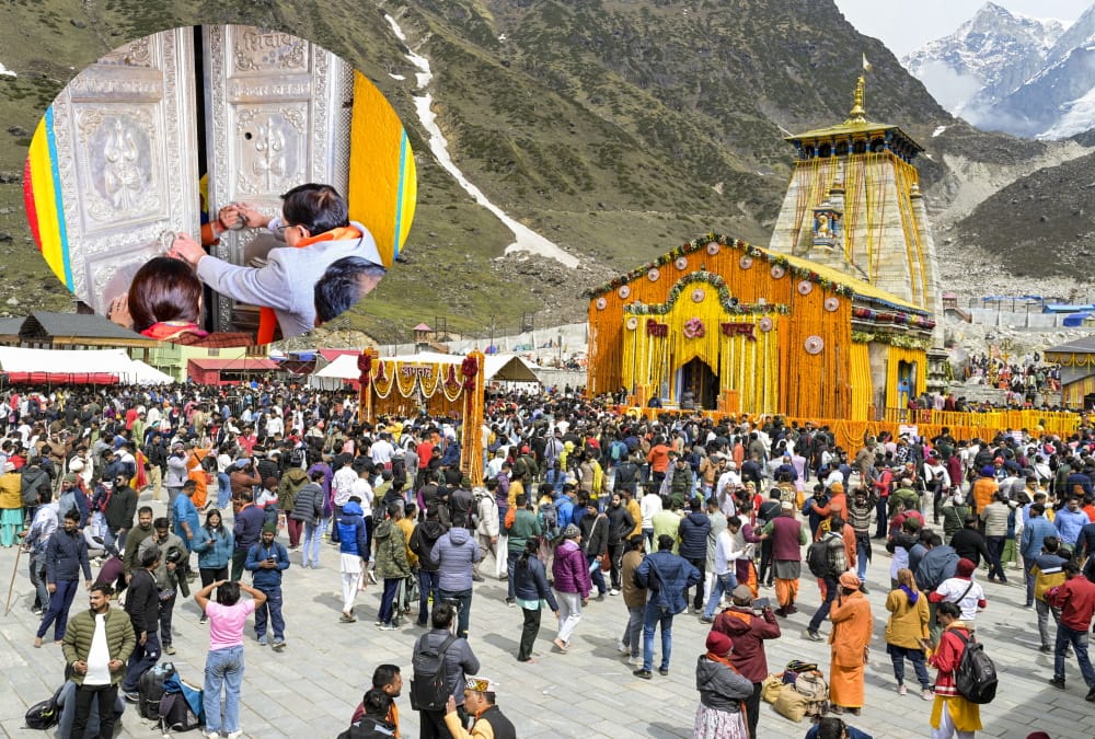 Kedarnath Dham Huge Crowd of Devotees on Portals Open token system started for darshan Photos