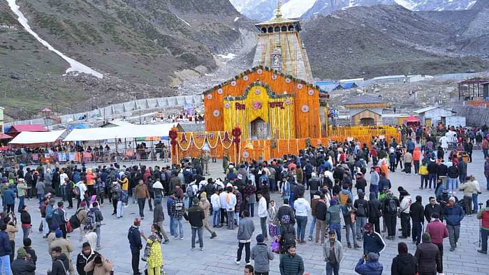 Kedarnath Dham Doors opened devotees crowd gathered Dham decorated with flowers Chardham Yatra Watch Photos