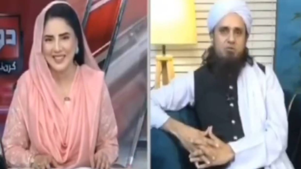 Pakistani news channel anchor and maulana viral video for talking about jannat hoor