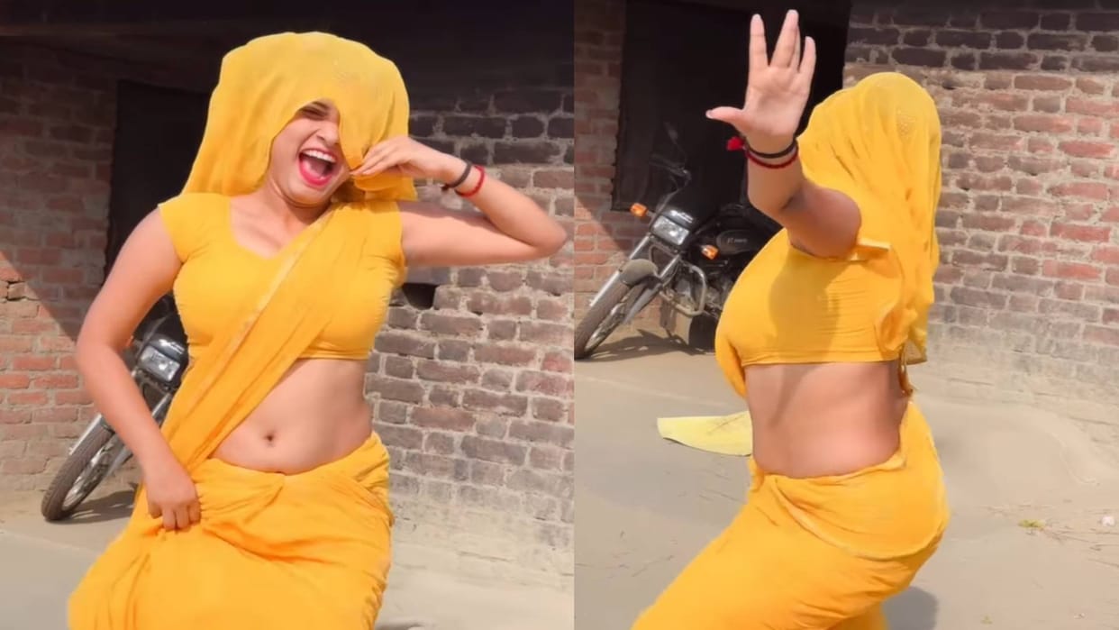 Woman danced in yellow saree video goes viral