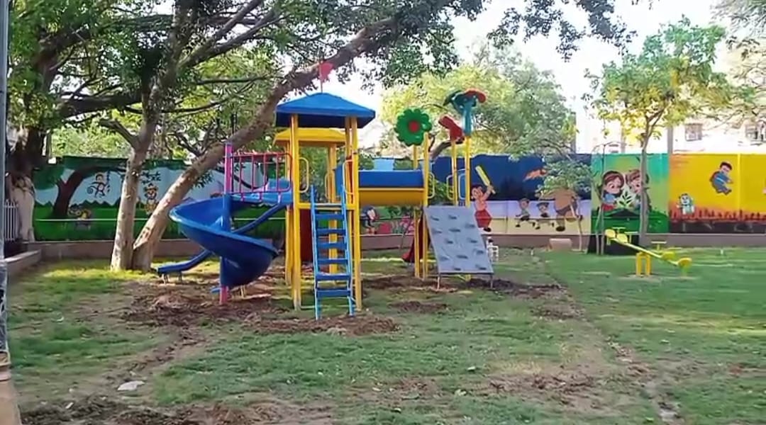 park has been improved with four crore rupees swings for children along with walking tracks