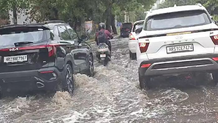 Delhi NCR Rain Photos Trees uprooted in storm in Delhi NCR