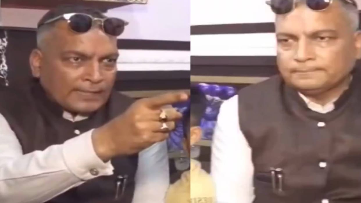 Seema lawyer ap singh got angry to reporter video goes viral
