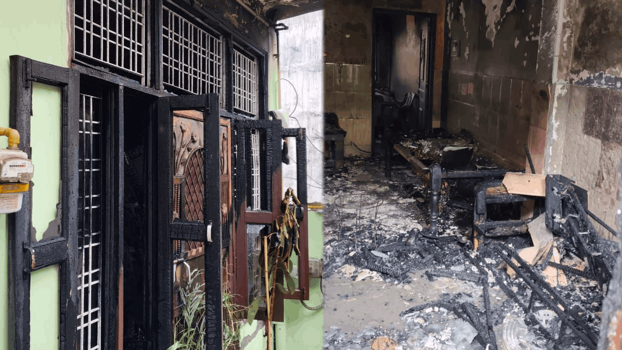 house caught fire due to short circuit in Greater Noida