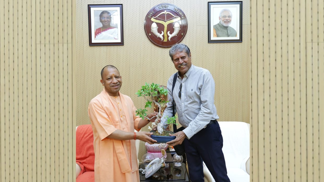 Cricketer Kapil Dev meets to CM Yogi Adityanath.