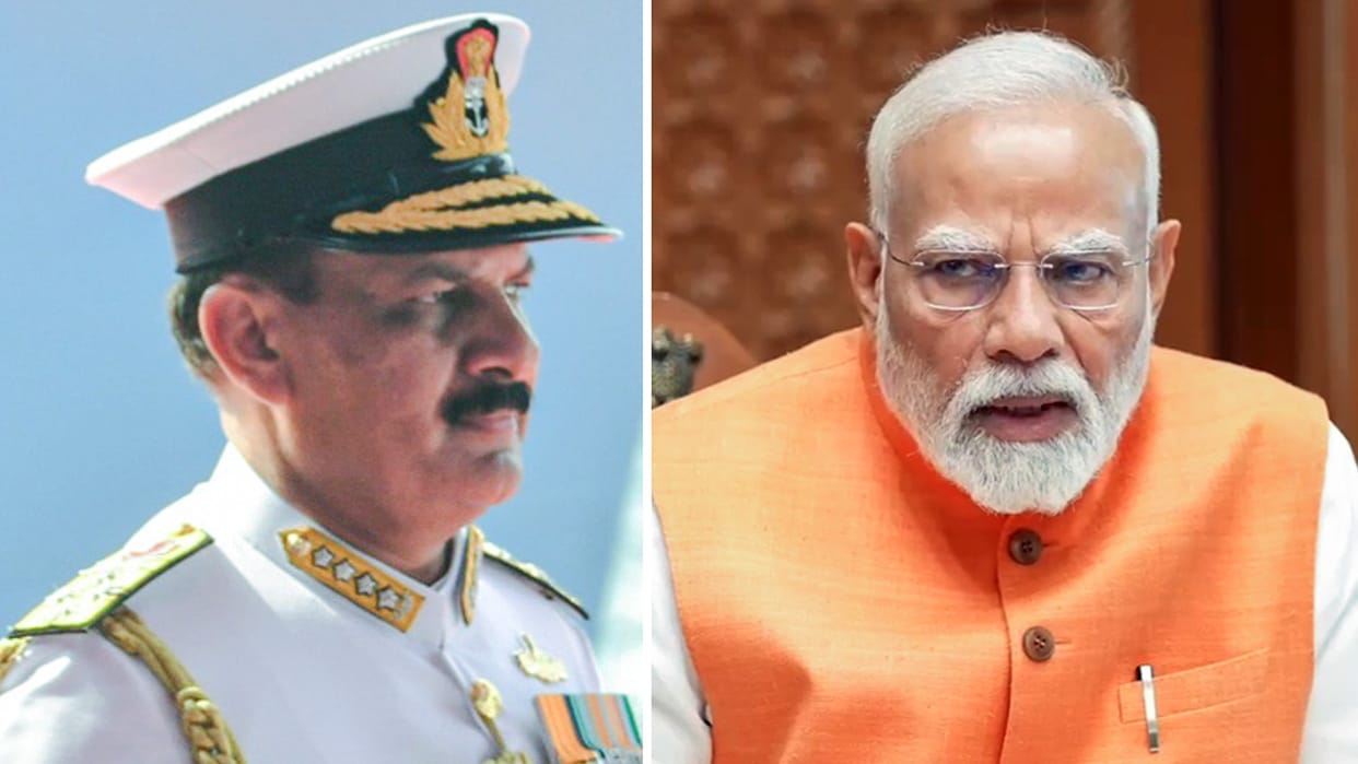 Navy chief Admiral Dinesh K Tripathi meet pm Narendra modi at his official residence