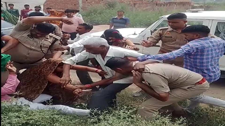 Villagers got angry due to theft incident scuffle and stone pelting with policemen