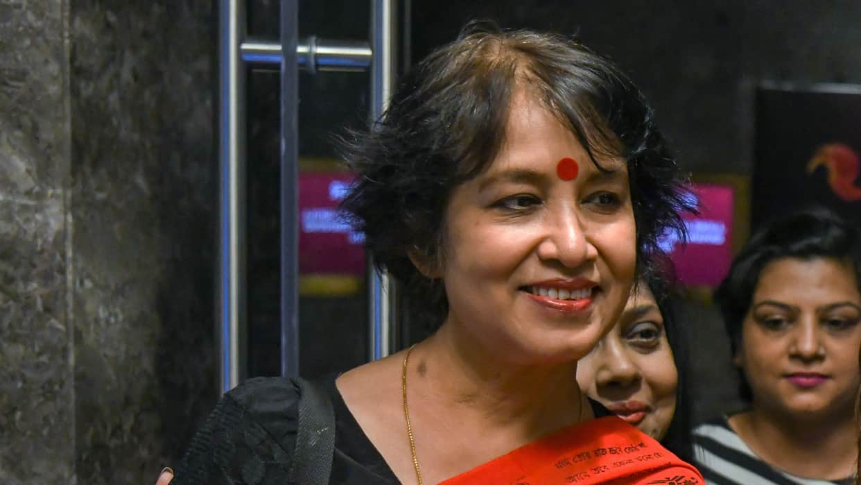 bangladeshi writer taslima nasreen arrives in kolkata gets emotional