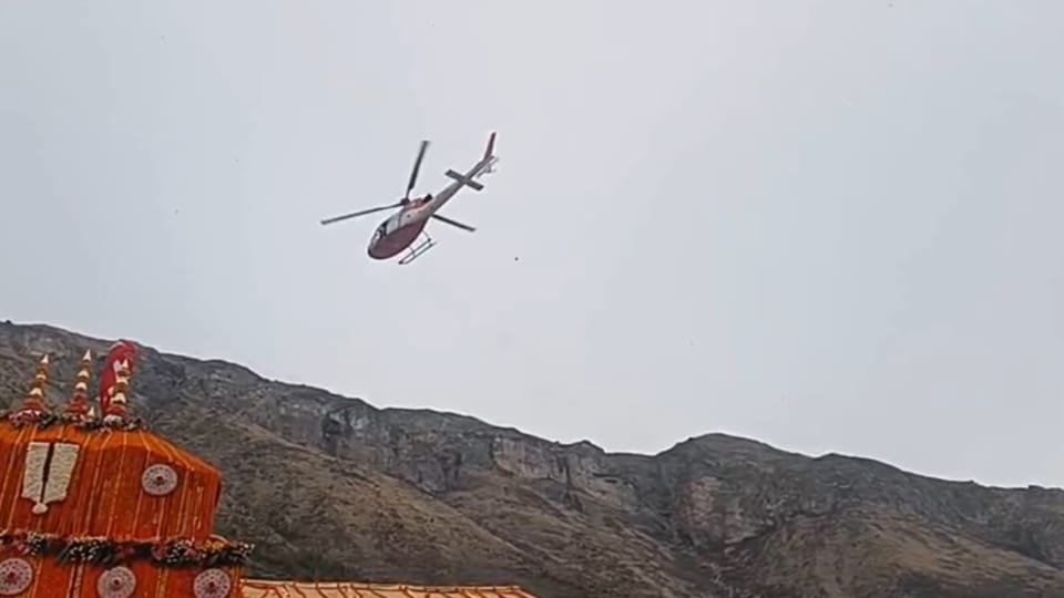 Badrinath Dham temple Doors opened Today flower shower from helicopter CM Dhami Update Photos