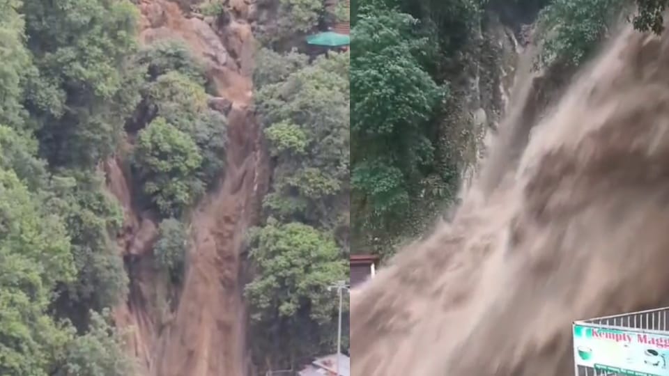 Mussoorie News After heavy rain Kempty Falls took terrible form  water entered inside shops Photos
