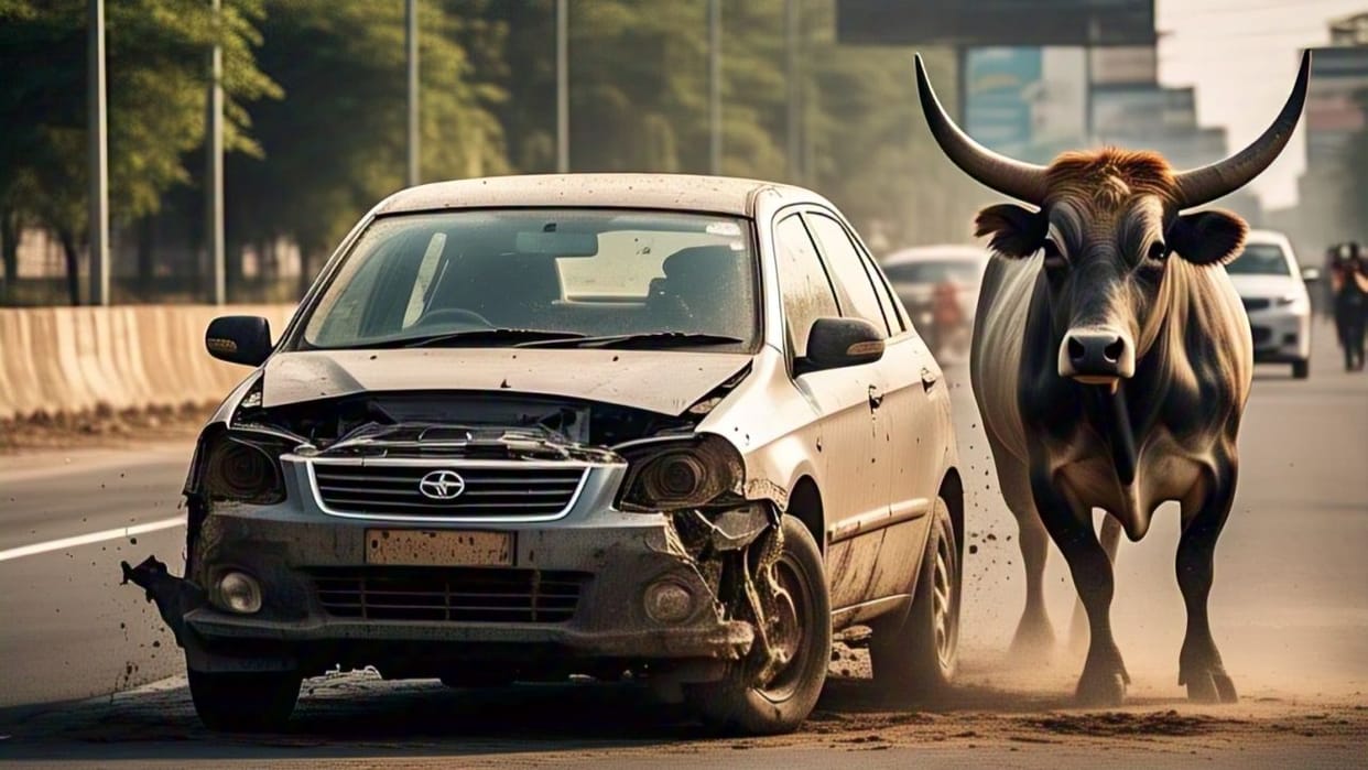 bull hits car can you get vehicle insurance claim or not know about comprehensive policy