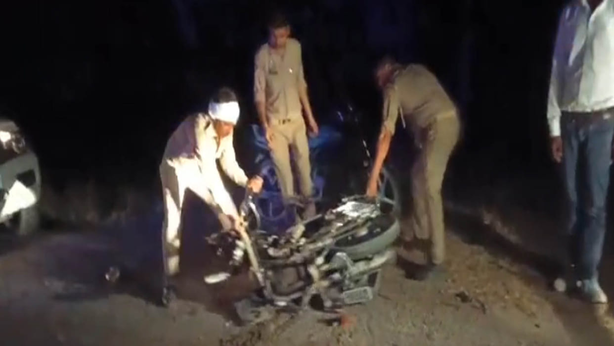 Mahoba: Three people including two teenagers riding bike died tragically after being hit by a truck
