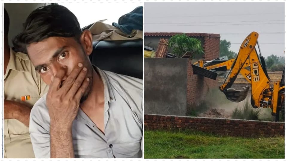 Pooja Mandal murder accused Mushtaq house demolished using JCB