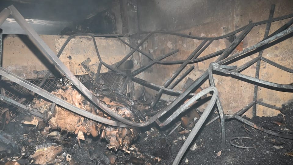 Kanpur Fire Incident fire on ground floor and lock on stairs to roof see photos