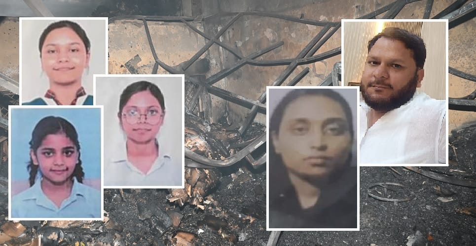 Kanpur fire Fire on ground floor and stairs to roof were locked  couple and three daughters were 100% burnt