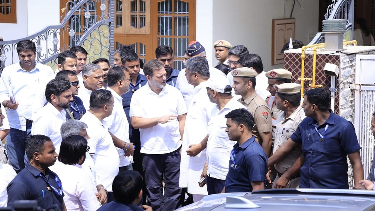 Rahul Gandhi visit Karnal meet the family of Lieutenant Vinay Narwal Deepender Hooda present