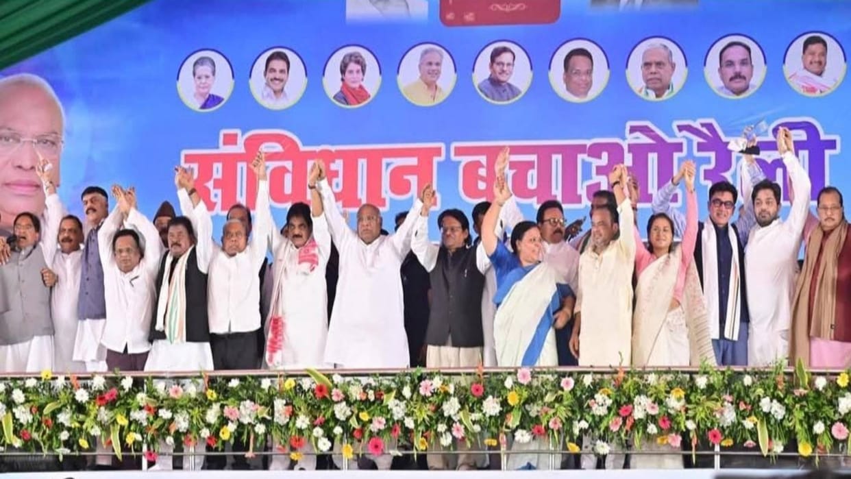 Save Constitution Rally Mallikarjun Kharge in Ranchi BJP government is biggest threat to country democracy