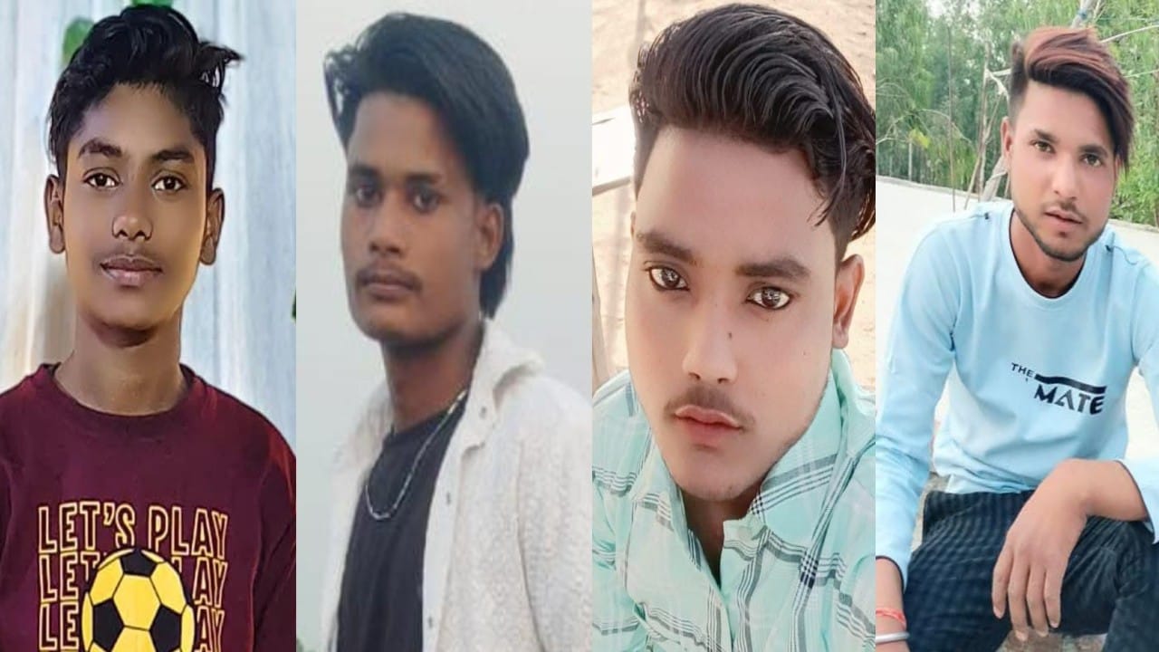 Four friends riding on a bike without helmets died in road accident