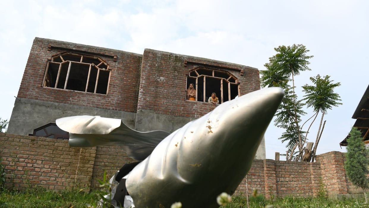 Pahalgam Terror Attack Operation Sindoor Wreckage of an unidentified jet found in Pulwama
