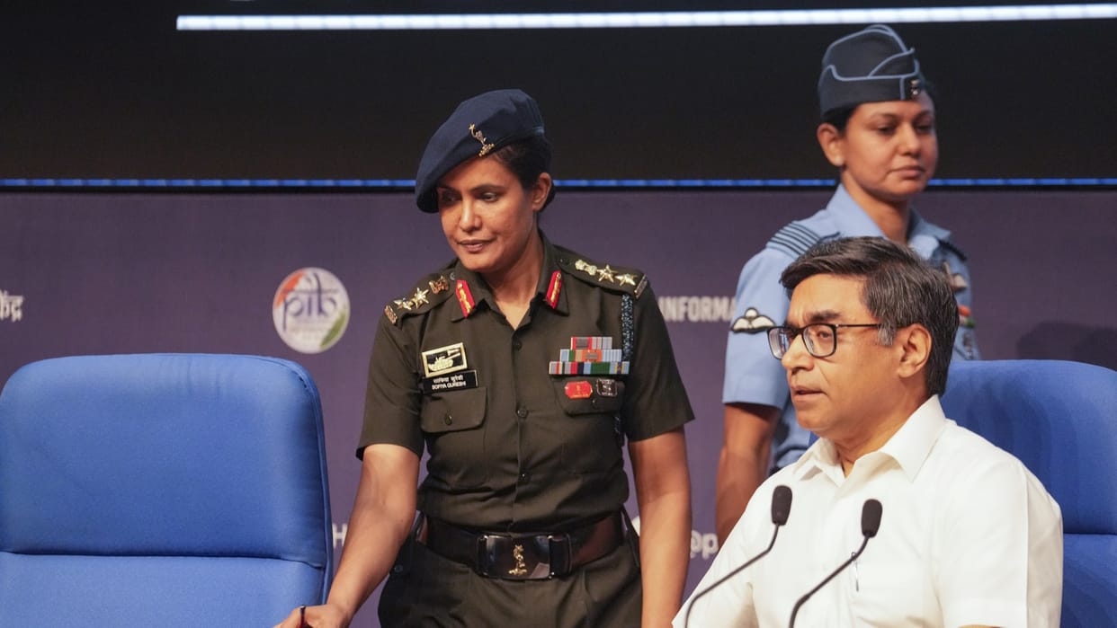 Army's Col Sofiya Qureshi Wing Commander Vyomika during press conference regarding 'Operation Sindoor' social