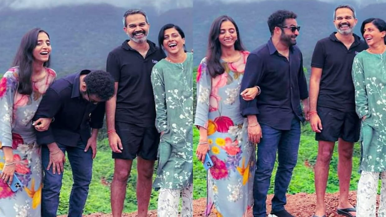 Jr NTR Prashanth Neel Spotted Having Fun With Their Families Photos went Viral