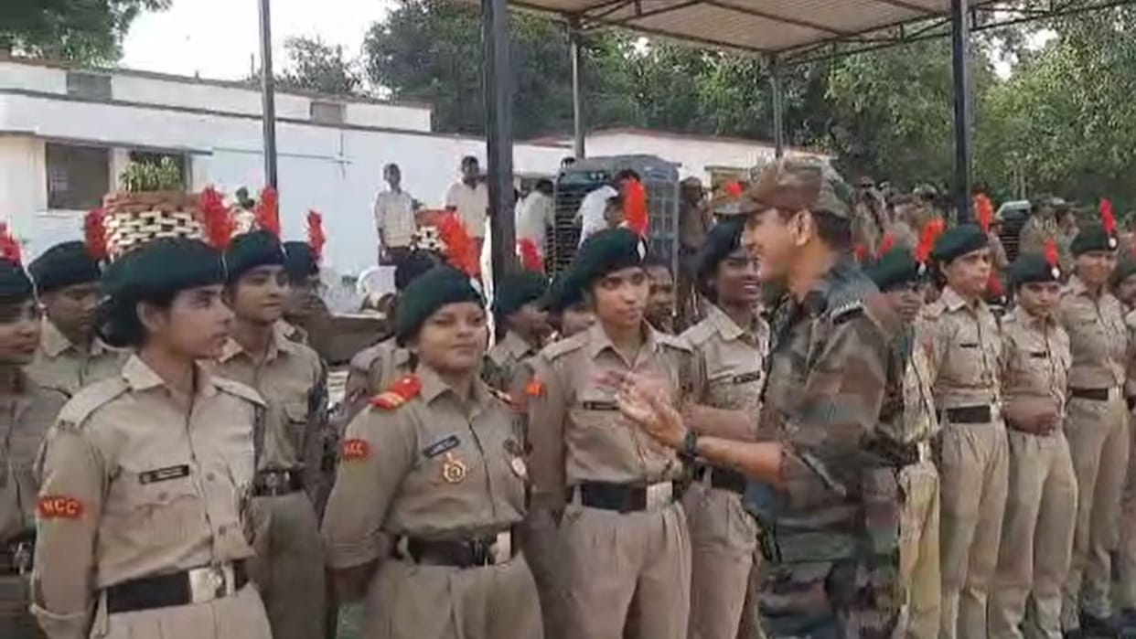 Information about protection from air strikes was given through mock drill