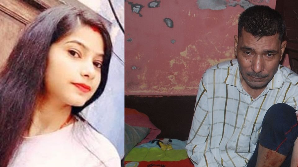 नेहा का फाइल फोटो और घायल पिता
