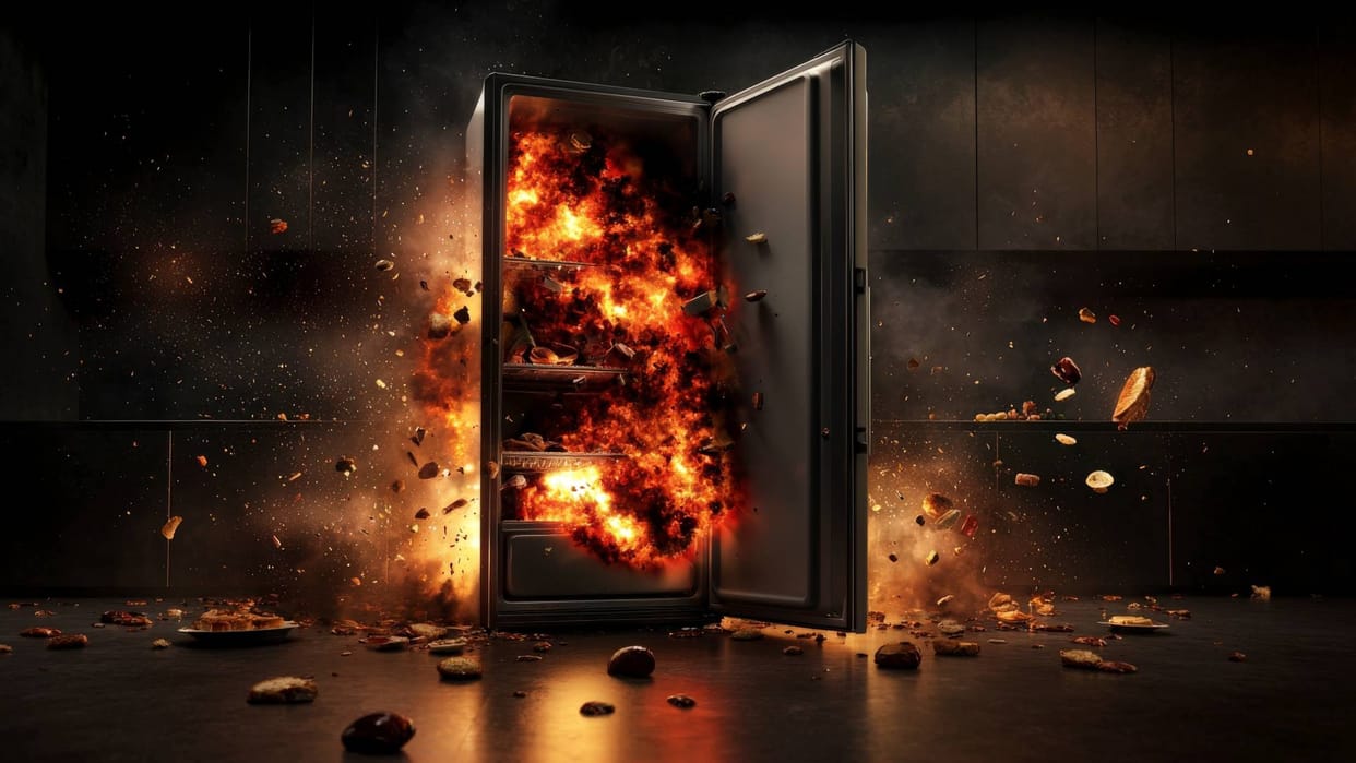 Because of what the refrigerator can explode fridge fatne ke karan