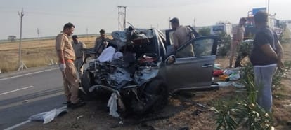 Jalaun accident car was moving at a speed of 140 kmph air bags burst fierce collision Ankit told whole story