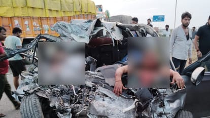 Jalaun accident car was moving at a speed of 140 kmph air bags burst fierce collision Ankit told whole story