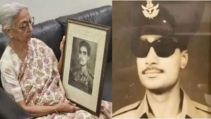 1971 में युद्ध बंदी फ्लाइट लेफ्टिनेंट मनोहर पुरोहित की वीरांगना सुमन पुरोहित पति की तस्वीर को निहारत