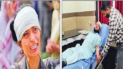 गोलीबारी में परिजन को खोने के बाद घायल महिला, घायलों की मदद के लिए राजोरी में रक्तदान।
