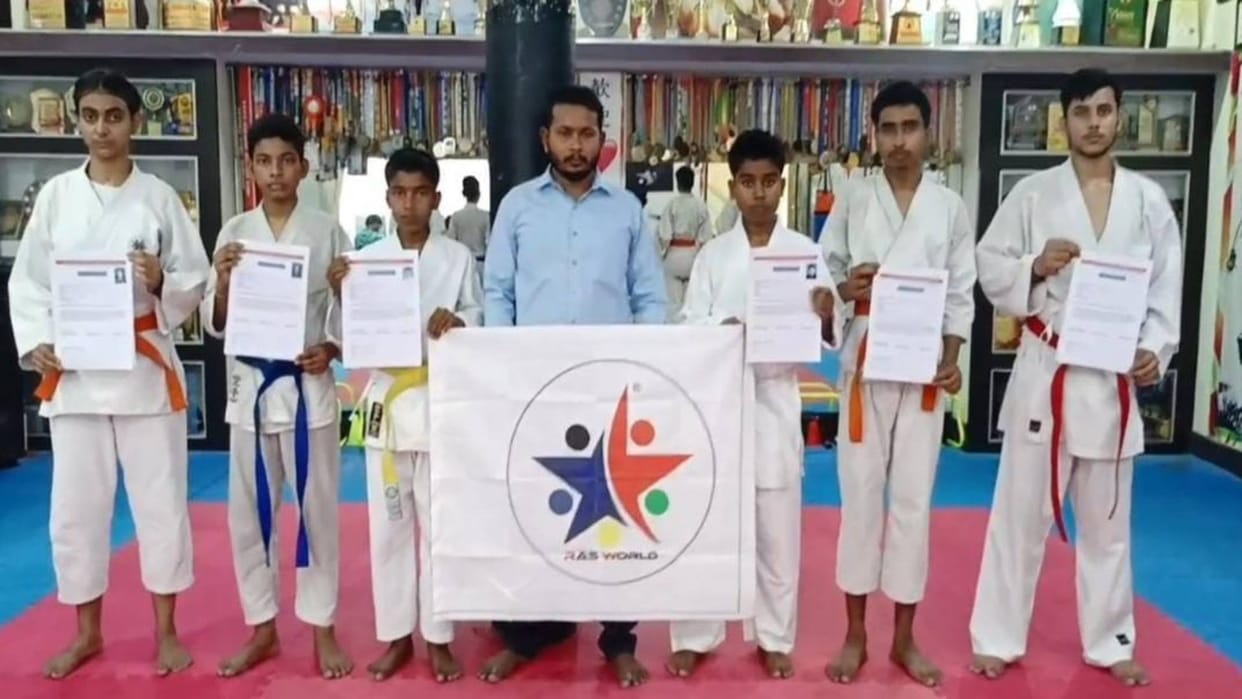 Muzaffarpur International Karate Championship 6 players Ras World Martial Arts selected Indian team Kathmandu