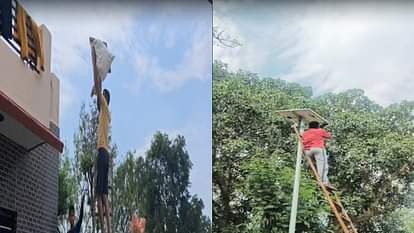 ऊना के गांवों में सोलर लाइटों को ढका गया।