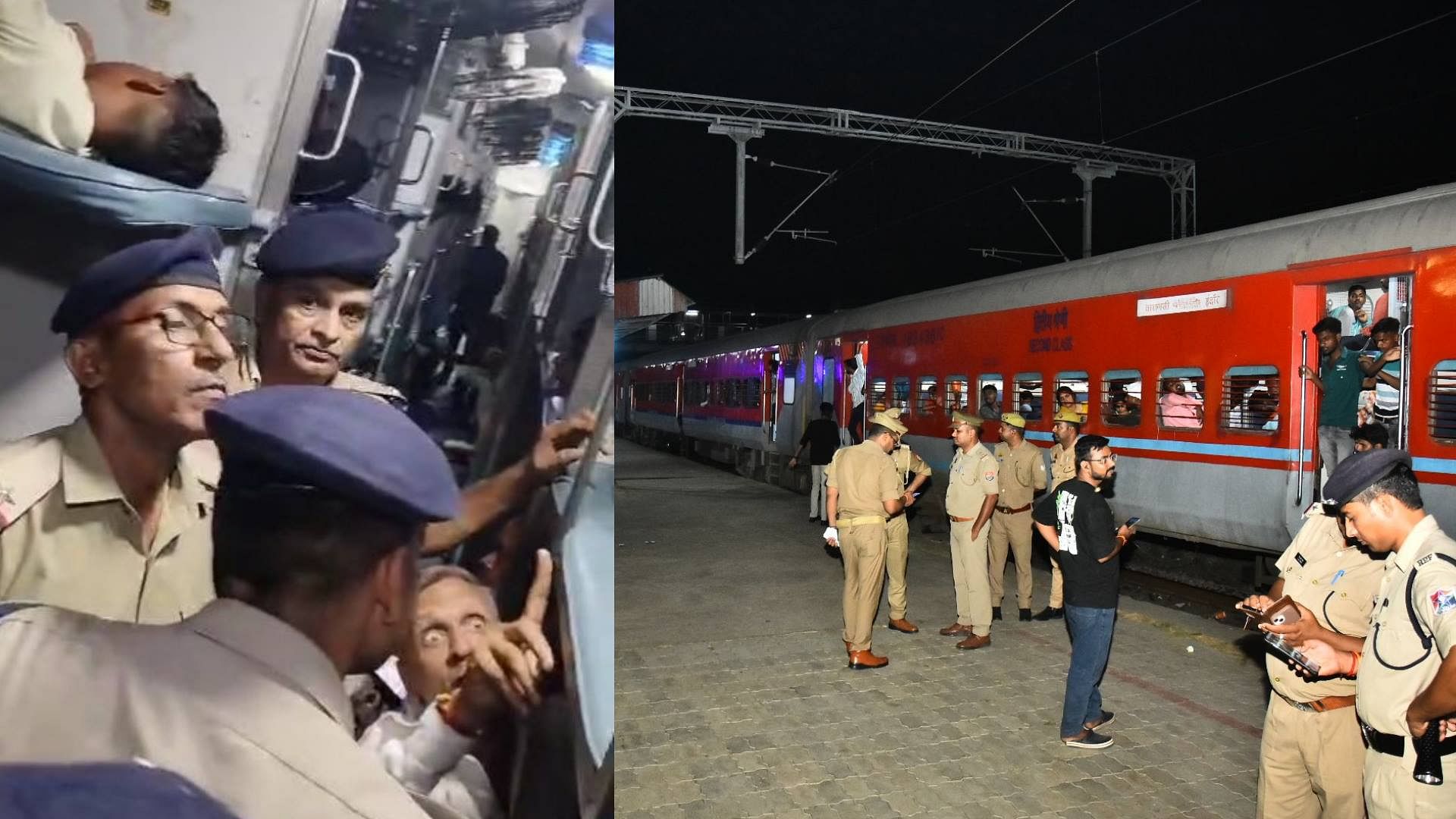 चारबाग रेलवे स्टेशन पर ट्रेनों की सघन जांच की गई।