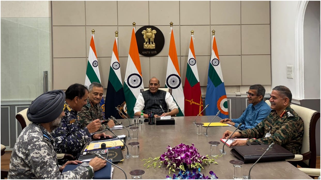 Rajnath reviews security situation with CDS, 3 service chiefs Latest News Update