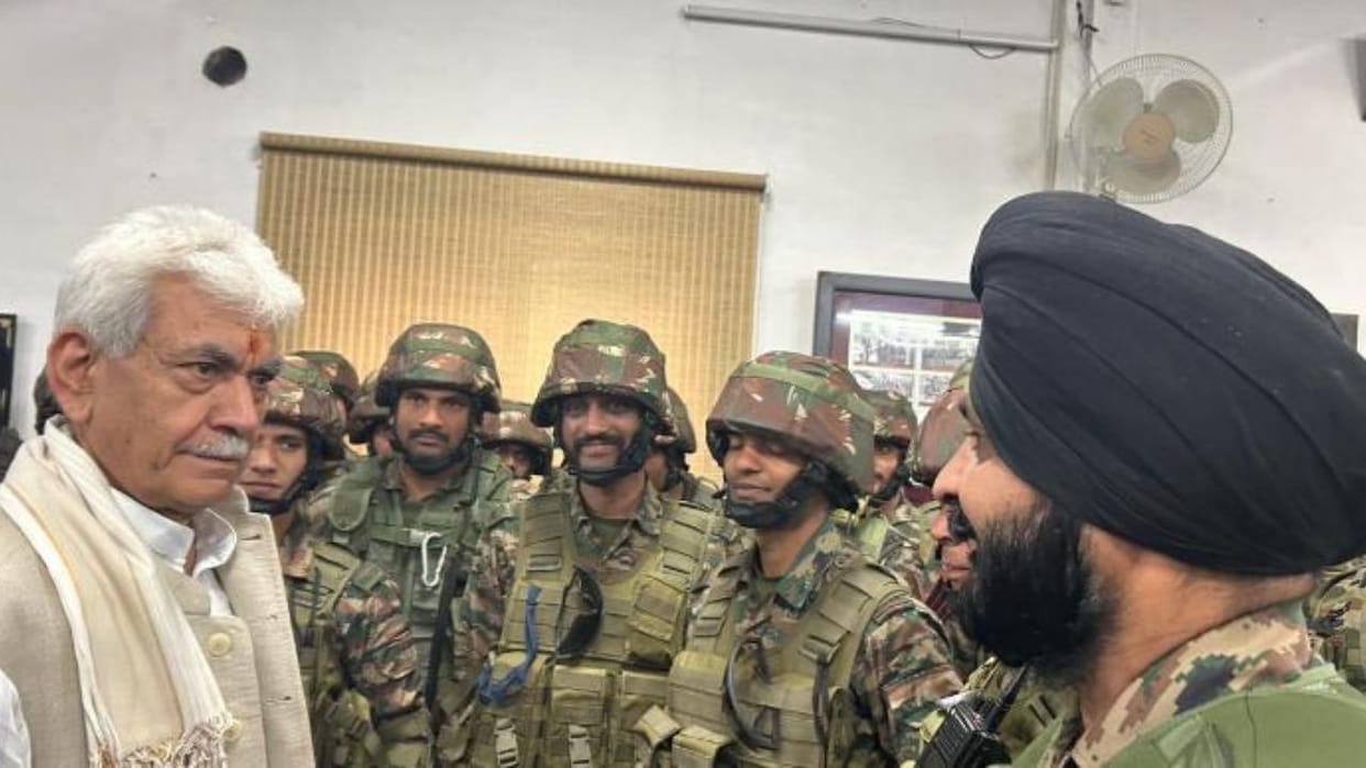 J&K Drone Attack: LG Sinha met the soldiers deployed in Uri amid Pakistani drone attack, took stock of the sit