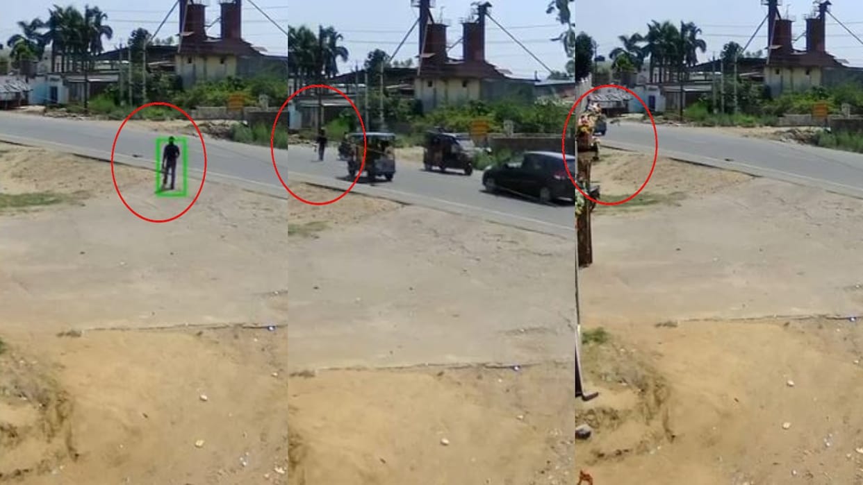 man fell 10 meters away after being hit by a car accident caught on cctv in shahjahanpur