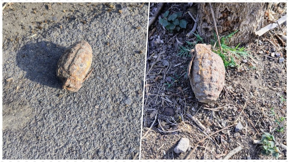 An old hand grenade was found in Pali town, police took it in custody