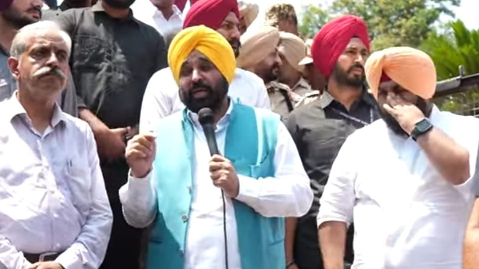 Water dispute CM Bhagwant mann reaches at Nangal Dam