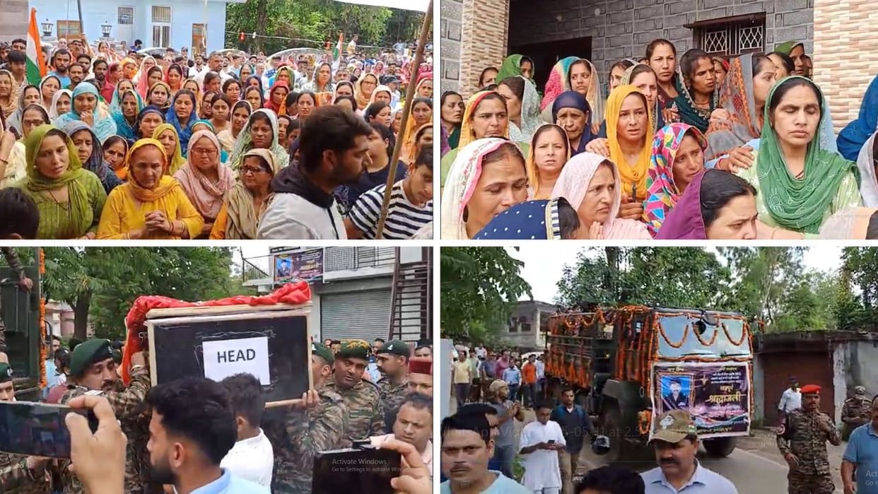 Subedar Major Martyred Pawan Kumar body reached his native village slogans of Pakistan Murdabad were raised