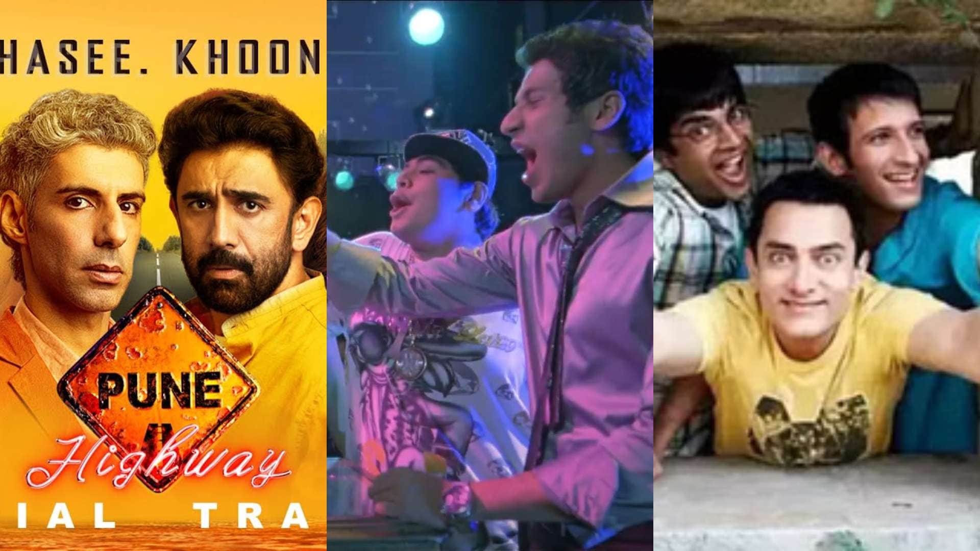 Bollywood Films Based on Friendship like pune highway Chichore Lal Rang Sadda Adda 3 Idiots