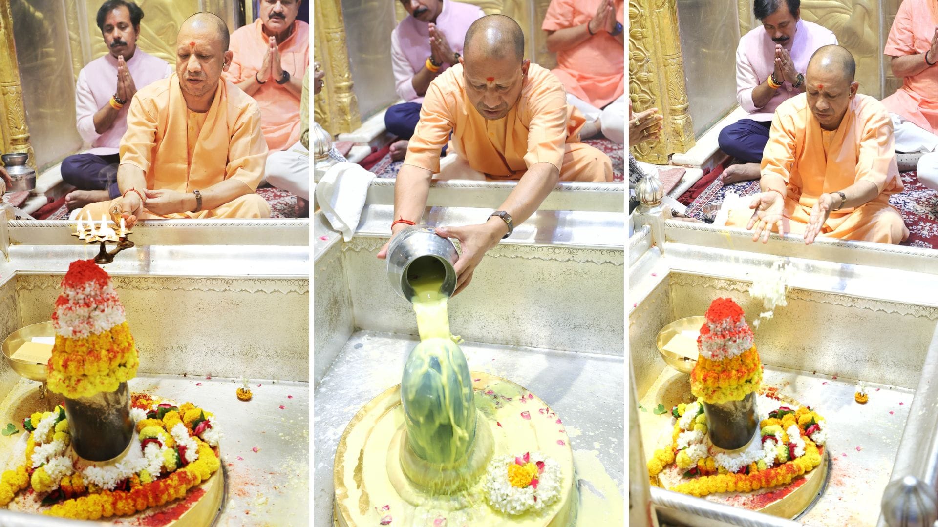 CM Yogi  Birthday visited Baba vishwanath 125 times shows affection towards children pictures