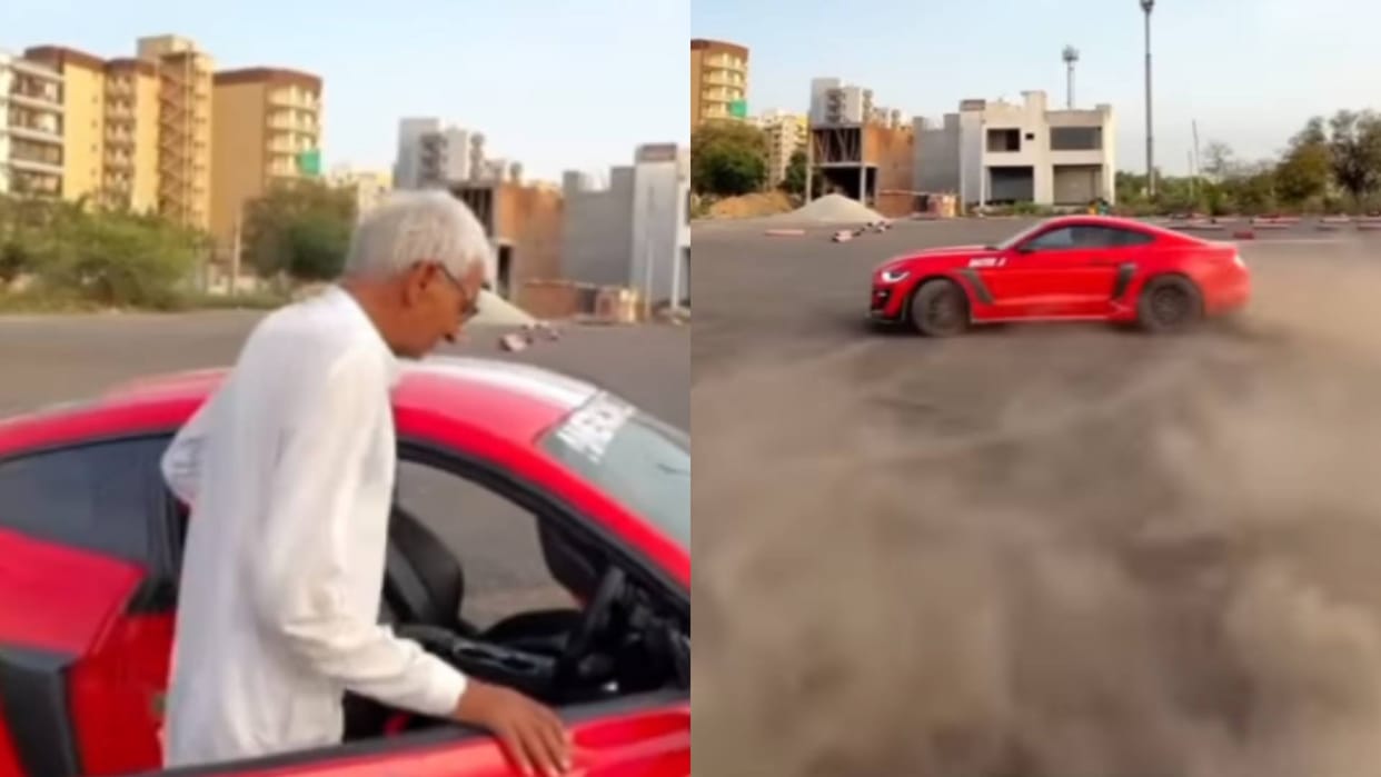 Uncle drove so well in the car that even the racer failed Video goes viral on internet