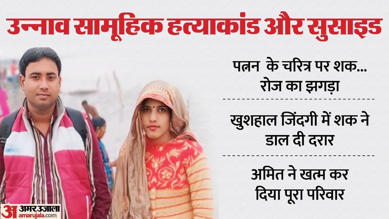 Unnao mass murder and suicide Doubt on wife character Amit called his relative on WhatsApp and told him