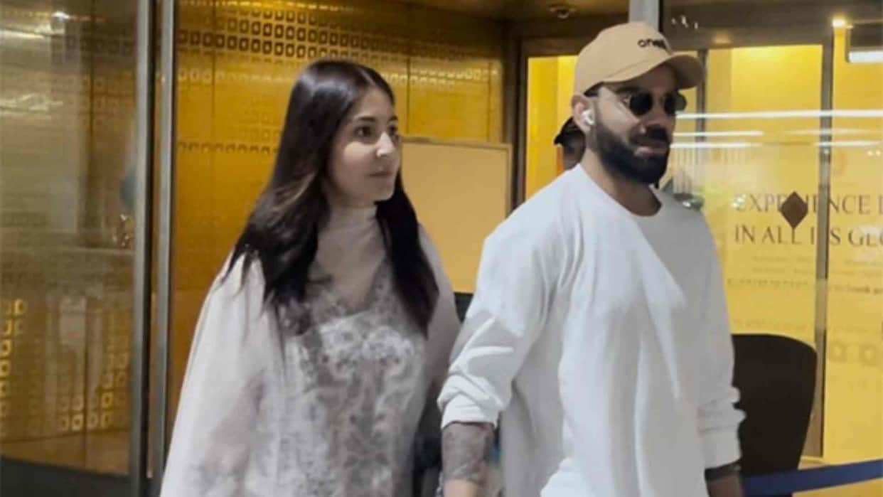 star couple Virat Kohli Anushka Sharma returned to Mumbai captured by the paparazzi as they exited the airport